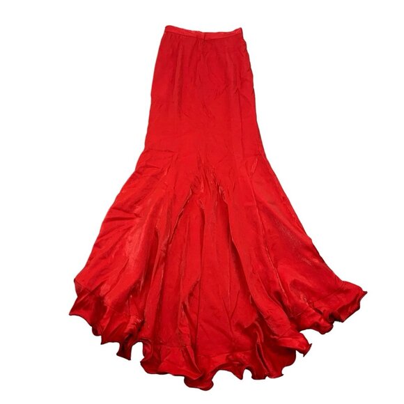 Loralie Maxi Skirt 12 Red Vintage Long Boho Festival Romantic Chic - Picture 5 of 9